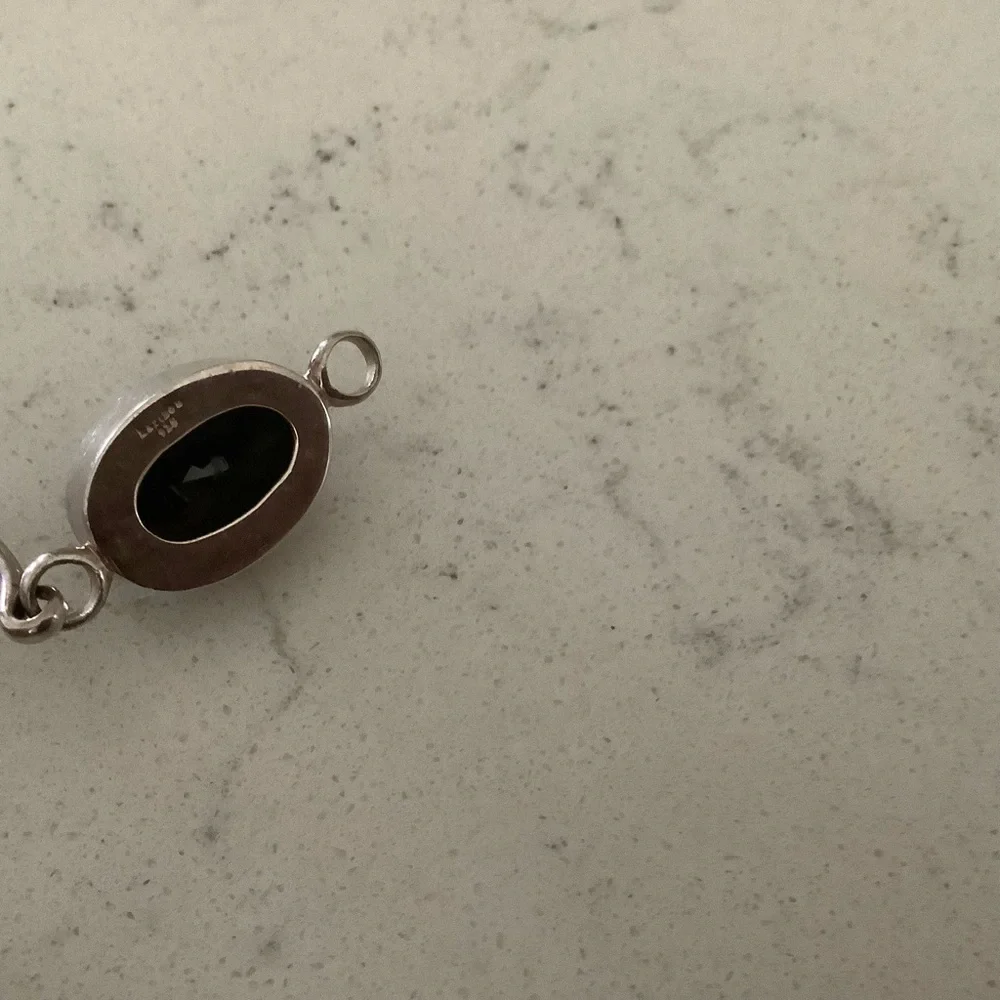 Vintage Haribou black onyx sterling bangle bracelet 925 Scandinavian Danish MCM